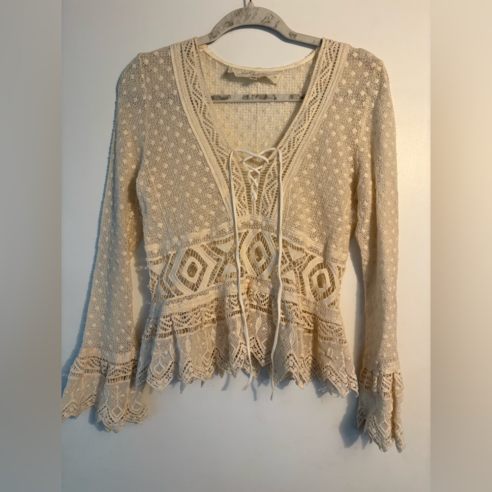 Jen's Pirate Booty Crochet Lace Top S